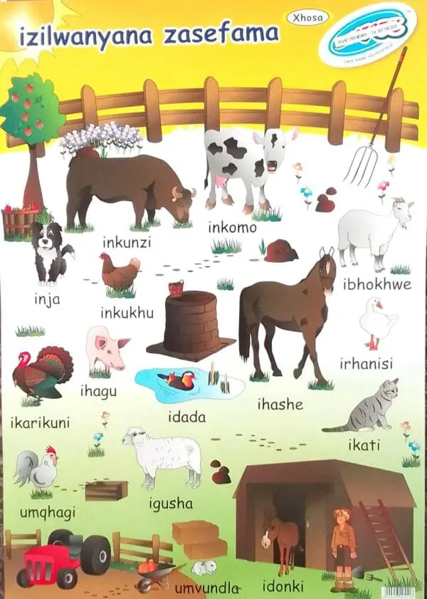 Izilwanyana Zasefama - Farm Animals - Wall Chart