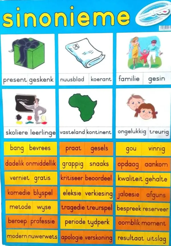 Sinonieme - Afrikaans -Wall Chart - Laminated (+- 480X680mm)