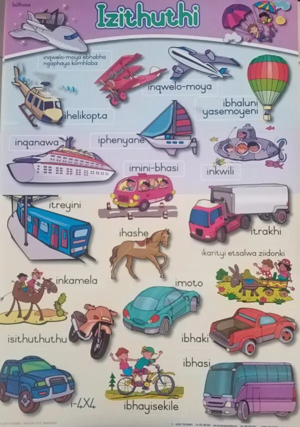 Izithuthi - Transport - Wall Chart - A1 Laminated