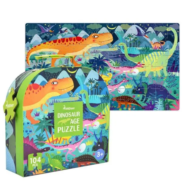 Puzzle - Dinosaur Age - Gift Box - 104pcs - Mideer