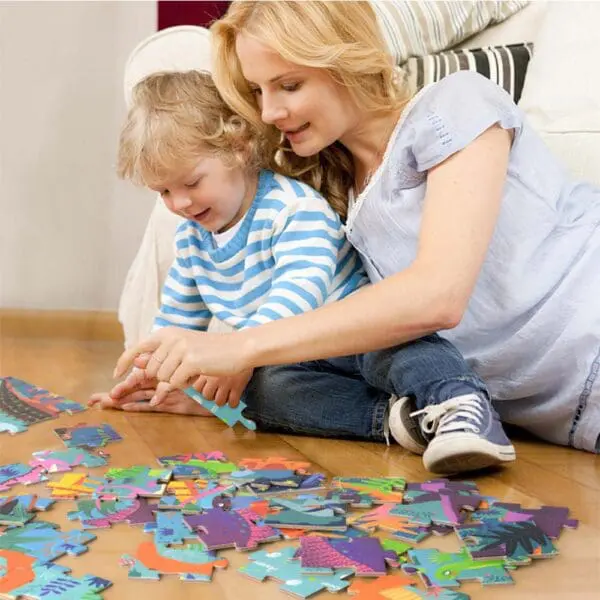 Puzzle - Dinosaur Age - Gift Box - 104pcs - Mideer - Image 3