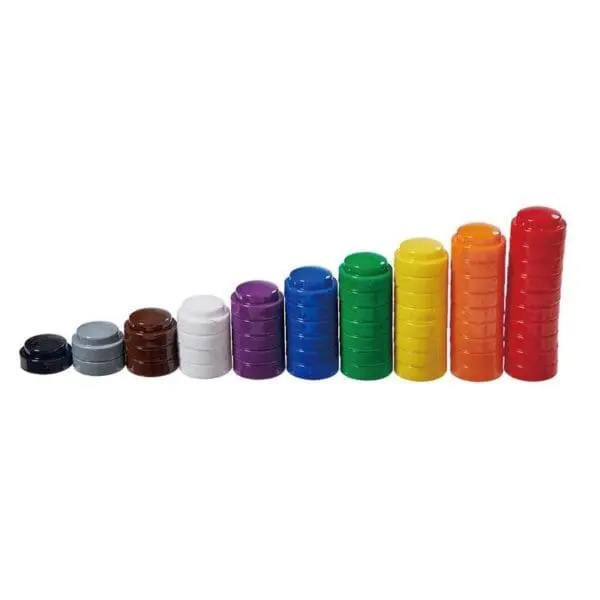 Counters - Stacking Caps - (10 colour,500pc) 2cm IN POLYBAG - Image 2