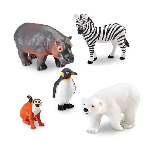 Jumbo Zoo Animals - 6pc - Figurines (Approx. Sizes (L)19 x 10 cm)
