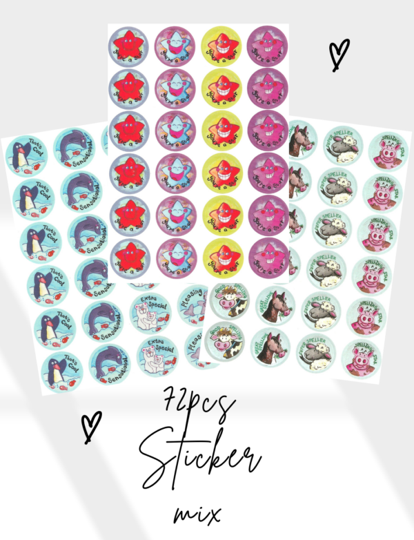 Motivational Reward Mix Stickers - 72pcs