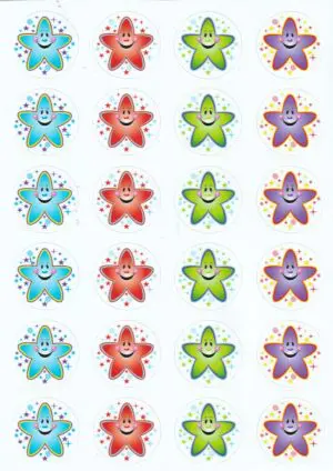 Smiling Star Stickers - 72PCS