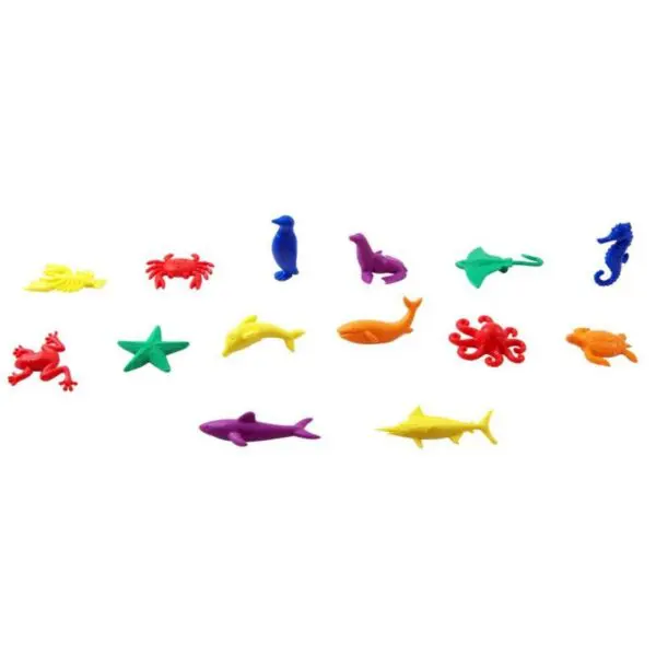 Counters Aquatic - 42pcs, Mixed shapes, 6 colours, 1 tweezer