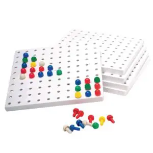 Peg Boards Set - 5 Boards & 1000 Pegs in Box