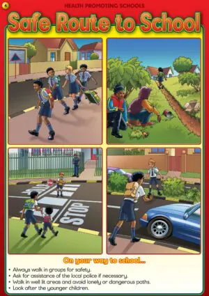 Safe Route to School – Wall Chart – Laminated 76cm x 52cm