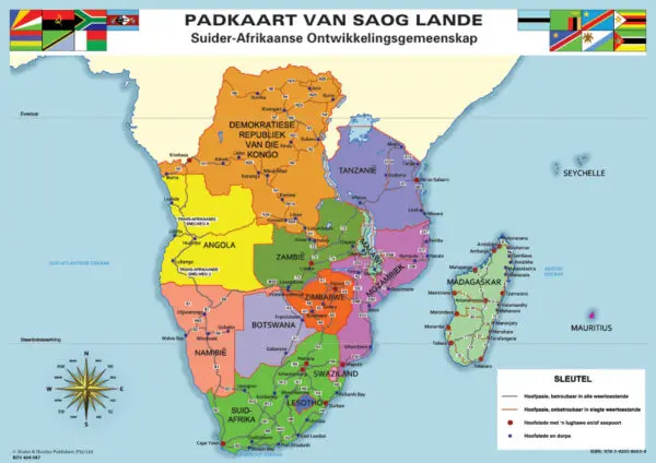 Padkaart Van SAOG Lande - Wall Chart - Clearance Sale