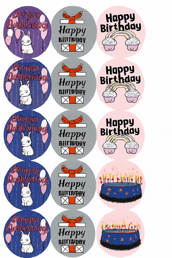Assorted Birthday Stickers - 60pcs