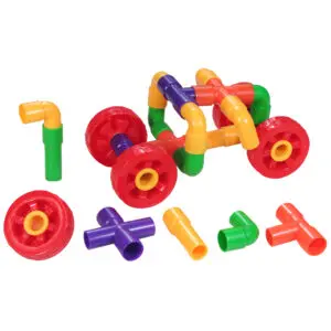 Building Pipes with Wheels Construction Set - 72pcs in Polybag