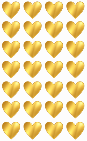Gold Colours Heart Stickers - 160pcs