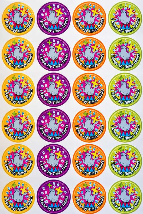 I Know My Times Tables - Maths Stickers - 120pcs